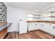 Functional laundry room with white cabinets, butcher block countertops, and convenient washer hookup at 2548 Milton Ave, Gastonia, NC 28052