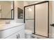 Sleek bathroom with a glass-enclosed shower, modern vanity, and stylish black and white accents at 3523 Rapport Ct # 026, Lancaster, SC 29720