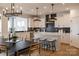 Modern kitchen with white cabinets, stainless steel appliances, an island with seating, and stylish pendant lighting at 3523 Rapport Ct # 026, Lancaster, SC 29720