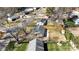 A high aerial view of a house with its backyard, neighborhood, and surrounding trees at 4201 Winedale Ln, Charlotte, NC 28205
