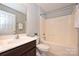 This bathroom features a vanity sink, toilet and a shower/tub combination at 530 Pate Dr, Fort Mill, SC 29715