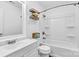 Clean bathroom with tub, shower, modern sink and tasteful decor at 1125 Mcdow Dr, Rock Hill, SC 29732