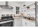 Close-up of kitchen featuring stainless steel appliances, white cabinets and granite countertops at 1125 Mcdow Dr, Rock Hill, SC 29732