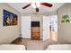 Bedroom with carpet flooring, ceiling fan, two twin beds, and chest of drawers at 162 Pecan Hills Dr, Mooresville, NC 28115