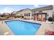 Inviting backyard pool with a cozy gazebo and ample space for entertaining guests and relaxation at 162 Pecan Hills Dr, Mooresville, NC 28115