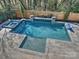 Beautiful backyard pool and hot tub surrounded by lush landscaping and a wooden fence at 2004 Lombardy Cir, Charlotte, NC 28203