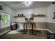 Home office with dual work stations and treadmill desks in a brightly-lit space at 3675 West Bay Dr, Sherrills Ford, NC 28673