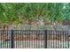 Well maintained backyard with a black metal fence and lush green foliage at 4224 Park South Station Blvd, Charlotte, NC 28210