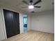 Large bedroom featuring double closets, ceiling fan and natural light from the window, providing ample storage and comfort at 44389 Us 52 N Hwy, Richfield, NC 28137