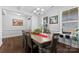 Bright dining room featuring hardwood floors, large windows, and elegant chandelier at 5041 Wakehurst St, Kannapolis, NC 28081