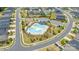 An aerial view of the community pool and surrounding neighborhood, showcasing a great neighborhood amenity at 5367 Turtle Creek Dr, Denver, NC 28037