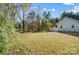 Spacious backyard featuring a large grassy area, trees, and a chain-link fence for privacy and outdoor enjoyment at 6618 Alexander Rd, Charlotte, NC 28270