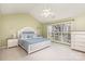 Comfortable bedroom with vaulted ceiling, ceiling fan, and bright window at 7533 Lady Bank Dr, Charlotte, NC 28269