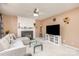 Inviting living room featuring a fireplace, neutral colors, and comfortable seating at 7533 Lady Bank Dr, Charlotte, NC 28269