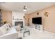 Inviting living room featuring a fireplace, neutral colors, and comfortable seating at 7533 Lady Bank Dr, Charlotte, NC 28269