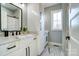 Stylish bathroom featuring a sleek vanity, modern fixtures, and marble flooring at 805 Tirzah Rd, York, SC 29745