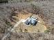 Aerial view of a spacious property with a house, long driveway, pool, and surrounding trees at 9260 Ahavah Ln, Indian Trail, NC 28079