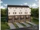 New townhome boasts gray and white siding, with private balconies and four-car garage at Lot 33 Old Pineville Rd, Charlotte, NC 28217