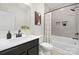 Stylish bathroom featuring a shower over tub combination, and decorative elements at 134 Montgomery Pl # 708, Mount Gilead, NC 27306