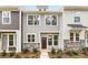 Charming townhome features stone accents, neutral siding and manicured landscaping creating a welcoming curb appeal at 2013 Near Point Rd # 20, Charlotte, NC 28208