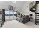 Bedroom with a basketball hoop, spiral staircase, and a large window with lake views at 249 Blue Heron Dr, Rock Hill, SC 29732