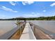 Picturesque dock leading to a covered boat slip, offering serene lake views at 249 Blue Heron Dr, Rock Hill, SC 29732