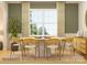 Elegant dining room showcasing a modern table, six chairs, natural light and stylish decor at 4116 Camden Glen Rd, Lancaster, SC 29720