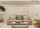 Well-lit living room with a large couch, decorative pillows, and contemporary artwork at 4116 Camden Glen Rd, Lancaster, SC 29720