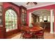 Cozy dining room featuring views and a large wooden table for the whole Gathering to gather at 419 Park Ridge Rd, Albemarle, NC 28001