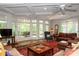 Bright living room with large windows and a cozy seating area leading to an outdoor porch at 419 Park Ridge Rd, Albemarle, NC 28001