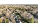 Panoramic aerial view of a serene neighborhood nestled among mature trees and established landscaping at 11501 Candlelight Ct, Charlotte, NC 28226