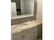 Bathroom featuring granite countertops and a white cabinet at 12662 Woodside Falls Rd, Pineville, NC 28134