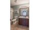 Neutral bathroom featuring tile floors, bath tub, and updated vanity at 403 Easy St, Concord, NC 28027