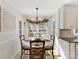 Cozy breakfast nook with white table, seating for four, and view of the backyard at 4522 Pendock Ct, Charlotte, NC 28226