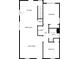 This is a blueprint of the house's first floor with the kitchen, living room, dining area, and bedrooms at 7400 Gilead Rd, Huntersville, NC 28078