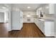 Bright white kitchen with stainless steel appliances and wood-look flooring at 9203 Christina Marie Ct, Charlotte, NC 28213