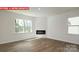 Bright living room with hardwood floors, large windows, and a modern fireplace at 11225 Cardinal Creek Ave, Charlotte, NC 28215
