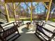 Charming patio with wooden beams, featuring rocking chairs around a fire pit, ideal for outdoor gatherings at 12508 Asbury Chapel Rd, Huntersville, NC 28078