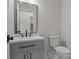 A half bath featuring a modern vanity with a square sink at 127 Mills Garden Rd, Statesville, NC 28625