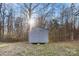 Backyard shed features concrete leveling blocks at 2729 Springbrook Cir, Gastonia, NC 28052
