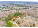 A bird's-eye view displays a tranquil neighborhood with a home on Bonnybrook Cir nestled among verdant trees at 2745 Bonnybrook Cir, Rock Hill, SC 29732