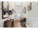 Inviting entryway with hardwood floors, decorative mirror, bench, and tasteful decorations for a warm welcome at 505 2Nd Street Ne Pl # G-3, Conover, NC 28613