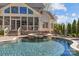 Beautiful in-ground pool with integrated spa, complemented by screened-in porch with expansive windows at 5618 Camilla Dr, Charlotte, NC 28226