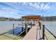 Private boat dock on the lake with covered area at 126 Anchor Ln, Troutman, NC 28166