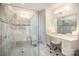 Bathroom featuring a glass shower and vanity at 4018 Moxie Way, Charlotte, NC 28215
