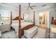 Comfortable primary bedroom adjacent to ensuite bathroom at 4018 Moxie Way, Charlotte, NC 28215