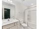 Clean bathroom featuring a shower, tub, and modern white vanity at 4039 Highgate Ln, Lancaster, SC 29720