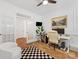 Bright home office featuring white walls, a ceiling fan, and a glass door entry at 4039 Highgate Ln, Lancaster, SC 29720