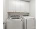 Functional laundry room with modern appliances and storage cabinets at 554 Amalfi Dr, Davidson, NC 28036