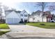 Beautiful two-story home with a well-manicured lawn, two-car garage, and a classic white facade at 6420 Tunston Ln, Charlotte, NC 28269
